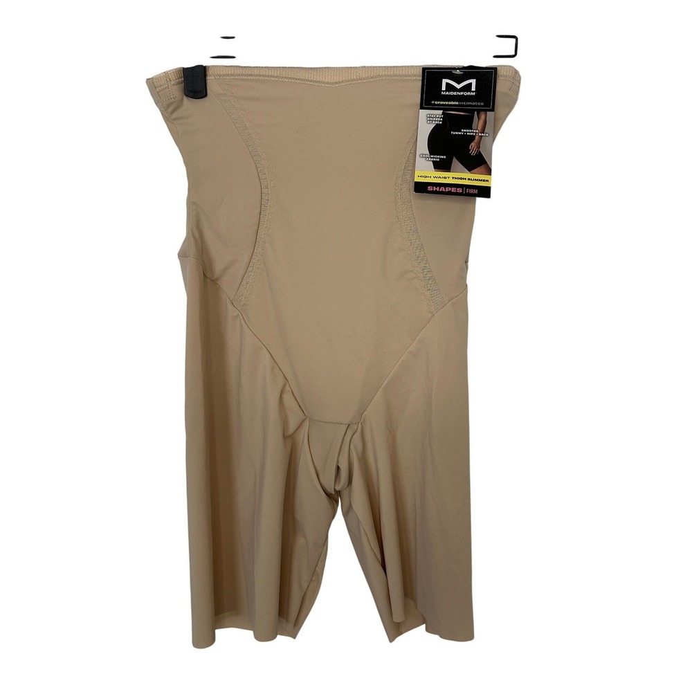 Maidenform Craveable Intimates High Waist Thigh Slimmer Beige SE5001 Size L New